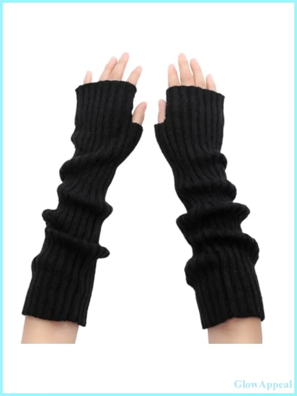 Cashmere Blend Fingerless Arm Warmers Long Sleeve Gloves Y2K